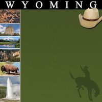 Wyoming, Travel, States, scrapbook paper (Stamping Station)