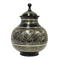 Black Engraved Cremation Urn