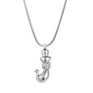 Bowknot Fancy Cat Urn Necklace, Cremation Necklace for Ashes Keepsake Memorial 