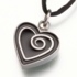 Embrace <BR>Red or Black Enameled Pewter Heart Pendants