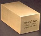 Engraved Bronze<BR>Niche Cremation Urn