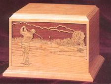 Laser Carved Golfer<BR>Cremation Urn