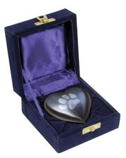 Paw Print Heart with Velvet Box