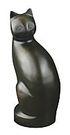 Standing Antique Bronze Cat Urn