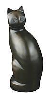 Standing Antique Bronze Cat Urn