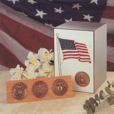 Veteran Flag<BR>Stainless Steel<BR>Cremation Urn