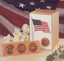 Veterans Flag Panel<BR>Bronze<BR>Cremation Urn