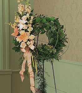 peach comfort wreath 