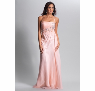 strapless open back dress Long Prom Dress: Dave and Johnny 12004 Dusty Pink / 00