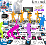 Group Fitness MEGA Bundle for a Class #82 (includes 1 Wii System, 1 Wii Carrying Case, 1 Nunchuk Controller, 1 Remote Controller, 1 Wii Sports, 1 DDR Hottest Party 2 game, 1 2GB SD Memory Card, 1 HD Component Cable, 4 Energy Arcade Metal Dance Pads, 8 Training Pads and 12 Digital Pedometers)