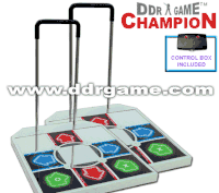 2 x Dance Dance Revolution DDR Champion Arcade Metal Dance Pad with Handle Bar for PS/PS2