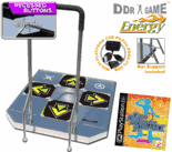 Dance Dance Revolution DDR Energy Arcade Metal Dance Pad with Recessed Buttons and Handle Bar for PS/PS2 + Dance Dance Revolution DDR Konamix Dance Game for PS/PS2