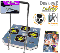 Dance Dance Revolution DDR Energy Arcade Metal Dance Pad with Recessed Buttons and Handle Bar for Xbox + Dance Dance Revolution DDR Ultramix 2 Dance Game for Xbox
