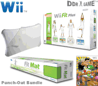 Nintendo Wii Punch-Out!! Fitness Bundle (Punch-Out!! Game + Wii Fit Plus + Balance Board + Mat + Sleeve)