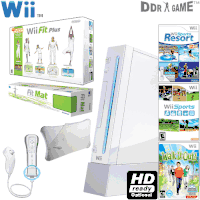 Nintendo Wii System + Wii Fit Plus + Walk it Out! + Balance Board Mat + Balance Board Protective Sleeve Bundle