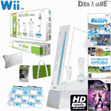 Nintendo Wii System + Wii Fit Plus + DDR Hottest Party 3 Fitness Combo (Nintendo Wii System + Balance Board + Wii Fit Plus Game + Battery + Bag + Mat + Sleeve + DDR Hottest Party 3 Game + 4 x Original Konami Dance Pad)