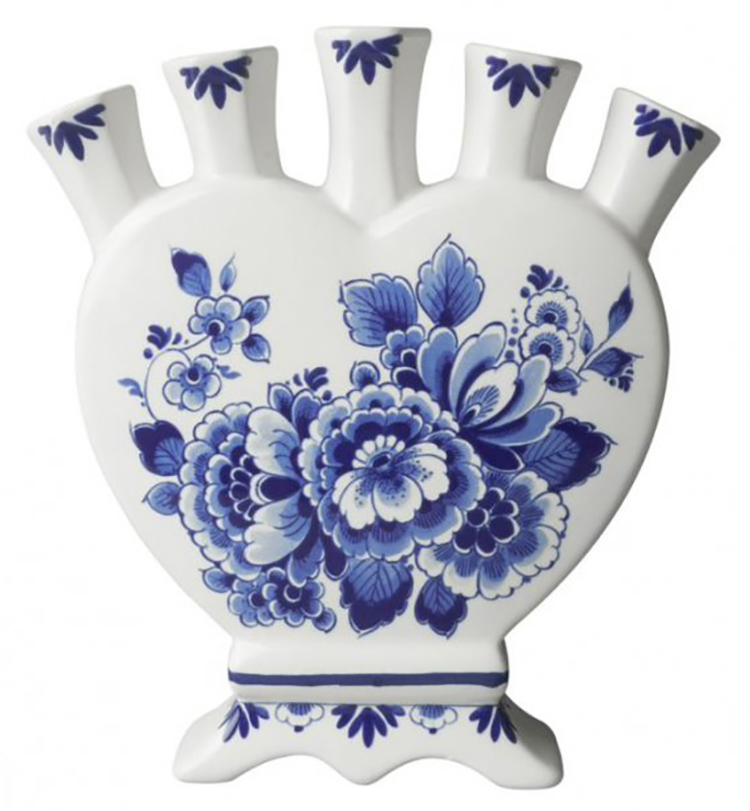 Blue and White Delft Finger Vase with Windmill & Flower Vases, Flowerpots and Souvenirs