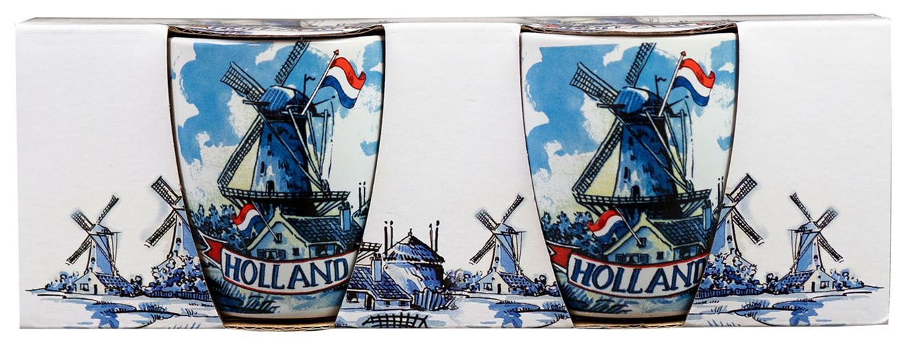 Set of 2 Holland Windmill Espresso Mugs