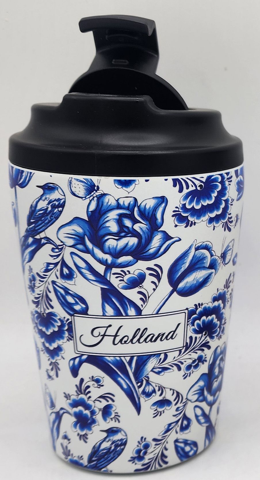 Coffee-to-Go Mug with Holland Blue Floral Design