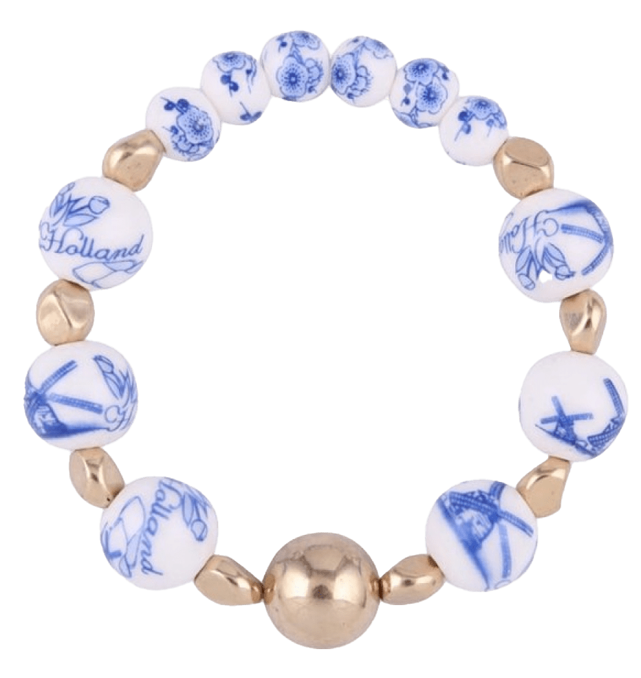 Delft Bracelet with Gold Accents