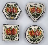 DeWit Handpainted Assorted Multicolored Mini Covered Boxes