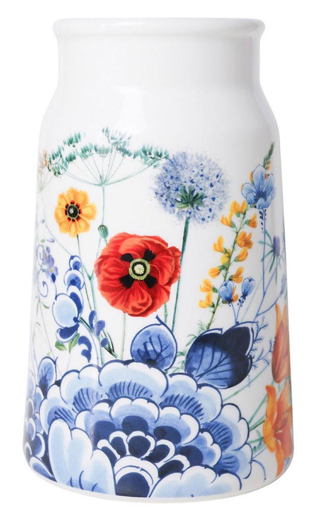 Delft Milk Churn Vase - 8&quot;H