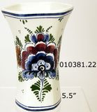 DeWit Handpainted Polychrome Delft Vase, 5.5"