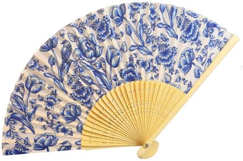 Hand Fan with Tulip Design