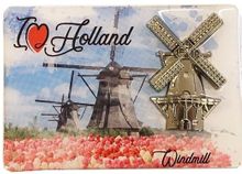 "I Love Holland" Magnet with Windmill Accent
