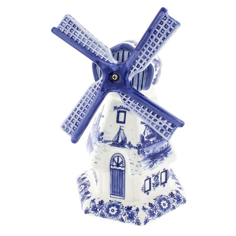 Blue and White Delft Dutch Windmill 