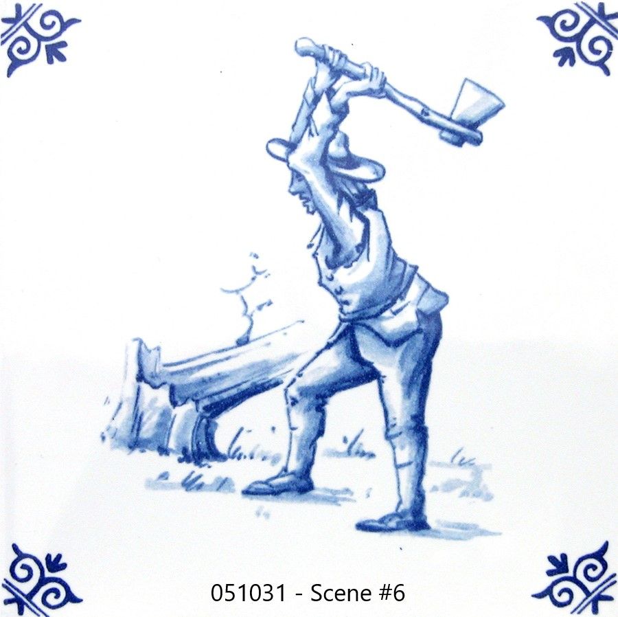 Blueware Blue and White Delft Tile  - Old World Trades Series