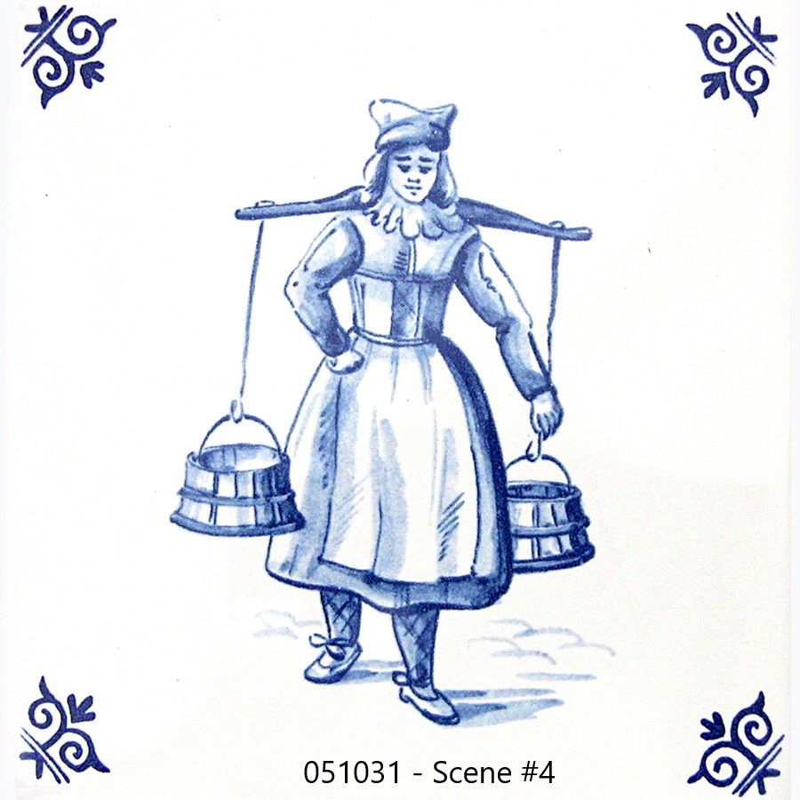 Blueware Blue and White Delft Tile  - Old World Trades Series