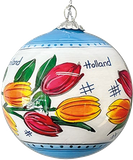 Delft Ball Ornament - Holland Tulips