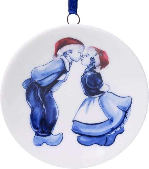 Delft Kissing Couple Plate Ornament