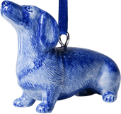 Delft Ornament - Sitting Dachshund