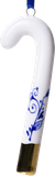 Delft Candy Cane Ornament with Gold Accent