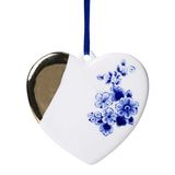 Delft Heart Shaped Ornament with Gold Accent