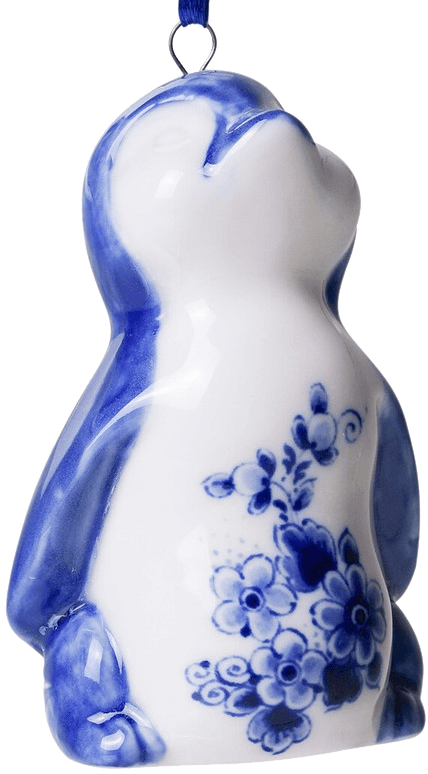 Delft Penguin Ornament