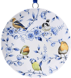 Delft Plate Ornament - Forest Birds w/ Blossoms