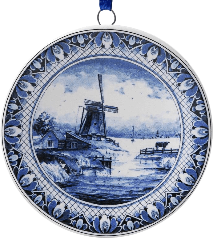 Delft Plate Ornament - Windmill