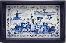 Wooden Serving Tray with Holland Motif