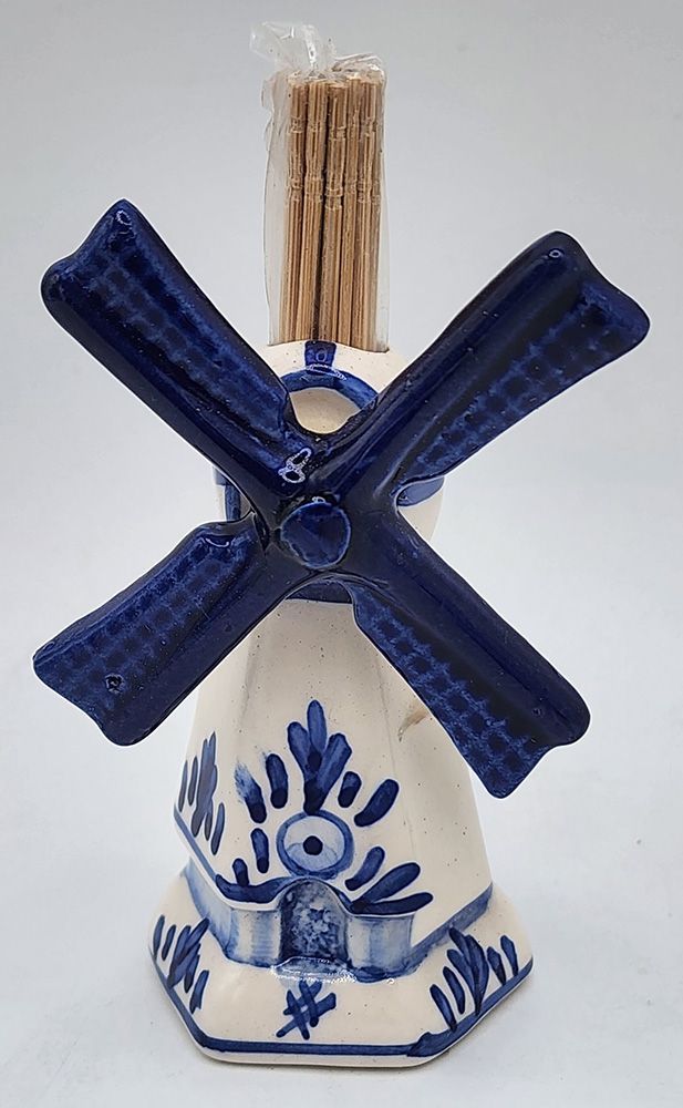 Delft Windmill Shaped Toothpick Holder