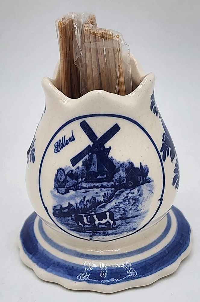 Delft Tulip Shaped Toothpick Holder