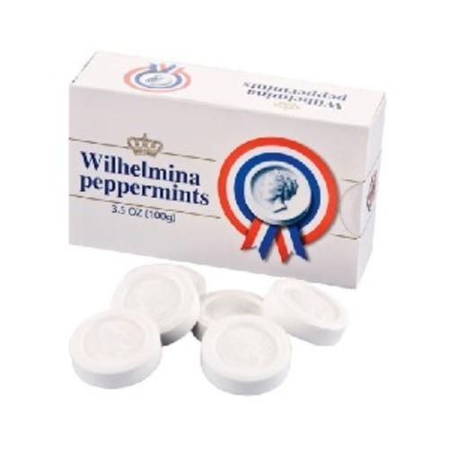 Wilhelmina Pepermunt (Peppermint) Box 100g Wilhelmina Softmints in a Tin