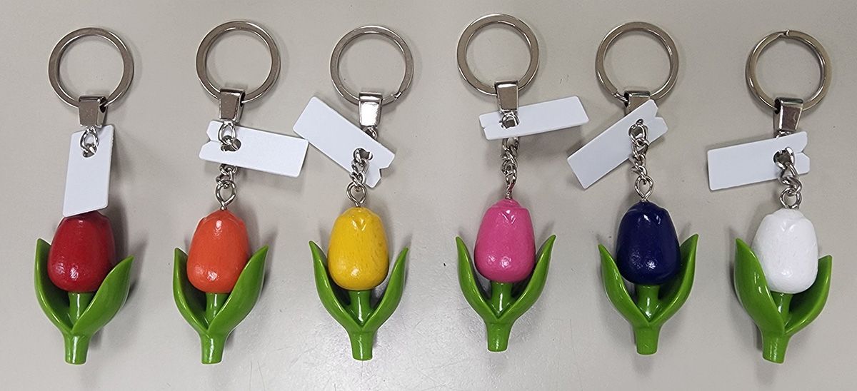 Wooden Tulip Keychains