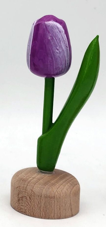 Wooden Tulip on Pedestal - 3.25" or 8"