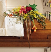 Gently into the Ever-after  Casket Spray - Designs East Florist Dallas