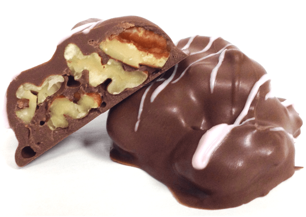 Sugar Free MILK Chocolate PECAN Clusters, 1 lb Mylar Gift Bag