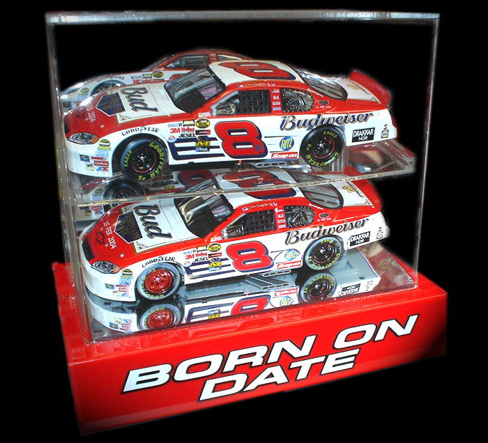 DALE EARNHARDT JR 2004 BORN ON DATE RACED VERSIONS W CUSTOM CASE 1 24 dale-earnhardt-jr-2004-born-on-date-raced-versions-w-custom-case-1-24