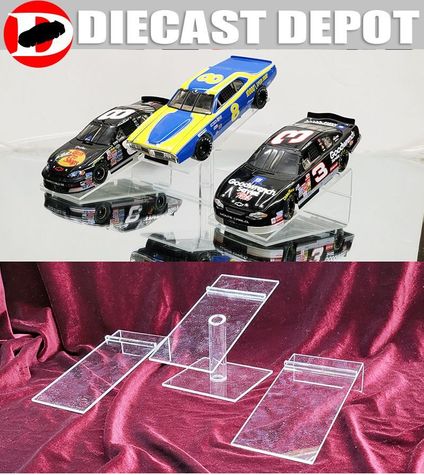 DYNAMIC DISPLAY TRIO - 2 RISERS & A PEDESTAL FOR 1/24 DIECASTS (NO CARS INCLUDED)